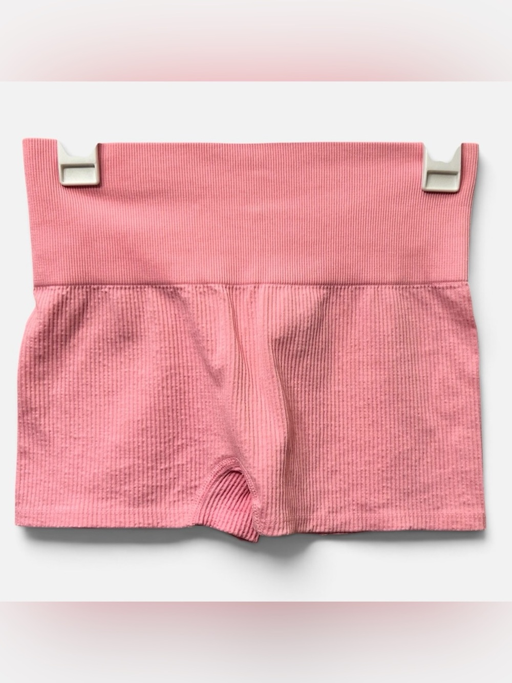 Colsie Women’s High Waisted Seamless Biker shorts ribbed pink Size Medium